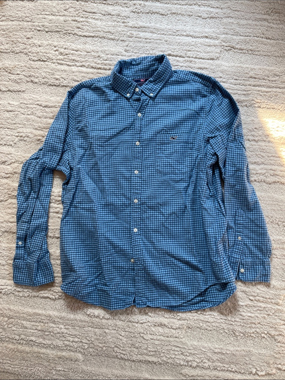 Vineyard Vines Blue Check Button-Down Shirt flannel men’s Large